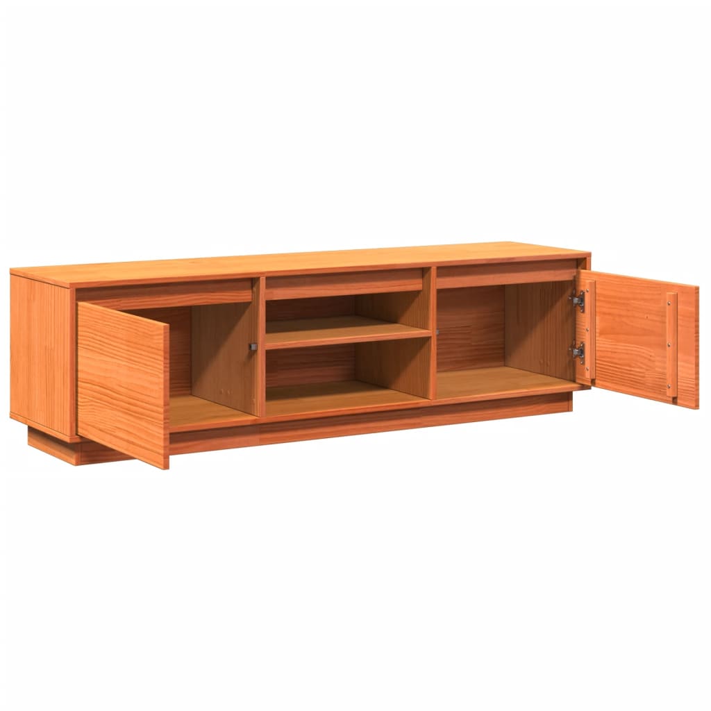Meuble TV Marron Vintage en Pin Massif - 140 cm-Mon Meuble TV-Noir-1-9