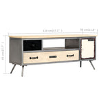 Meuble TV Métal Industriel en Manguier Massif - 120 cm-Mon Meuble TV-10