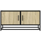 Meuble TV Métal Noir Industriel et Effet Chêne - 80 cm-Mon Meuble TV-Chêne sonoma-4