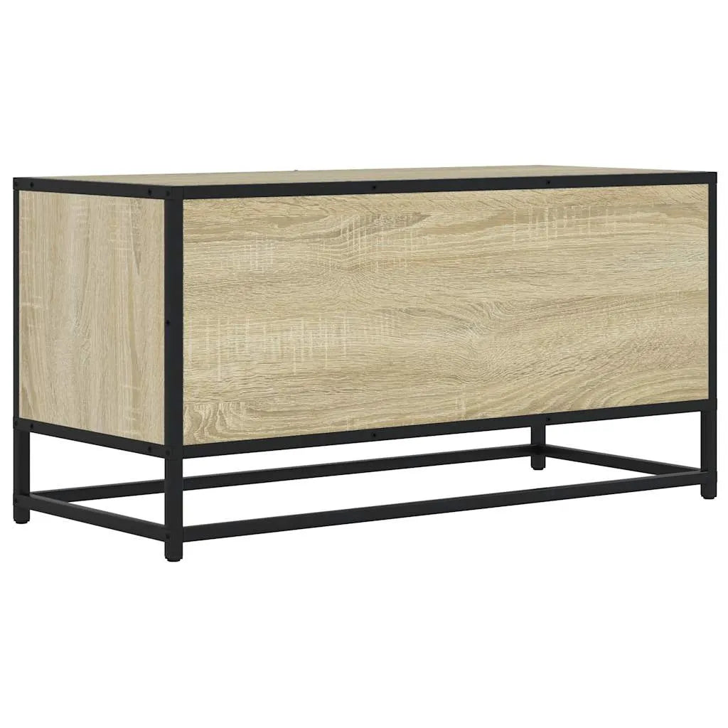 Meuble TV Métal Noir Industriel et Effet Chêne - 80 cm-Mon Meuble TV-Chêne sonoma-6