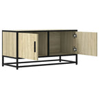 Meuble TV Métal Noir Industriel et Effet Chêne - 80 cm-Mon Meuble TV-Chêne sonoma-7