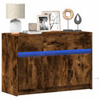 Meuble TV Moderne avec LED Effet Chêne Fumé - 91 cm-Mon Meuble TV-Chêne fumé-1-1