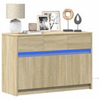 Meuble TV Moderne avec LED Effet Chêne Fumé - 91 cm-Mon Meuble TV-Chêne sonoma-1-14