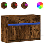 Meuble TV Moderne avec LED Effet Chêne Fumé - 91 cm-Mon Meuble TV-Chêne sonoma-1-2