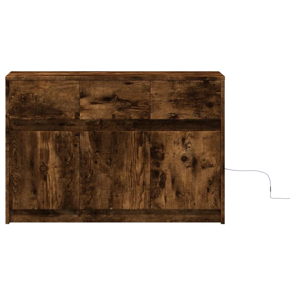Meuble TV Moderne avec LED Effet Chêne Fumé - 91 cm-Mon Meuble TV-Chêne sonoma-1-6