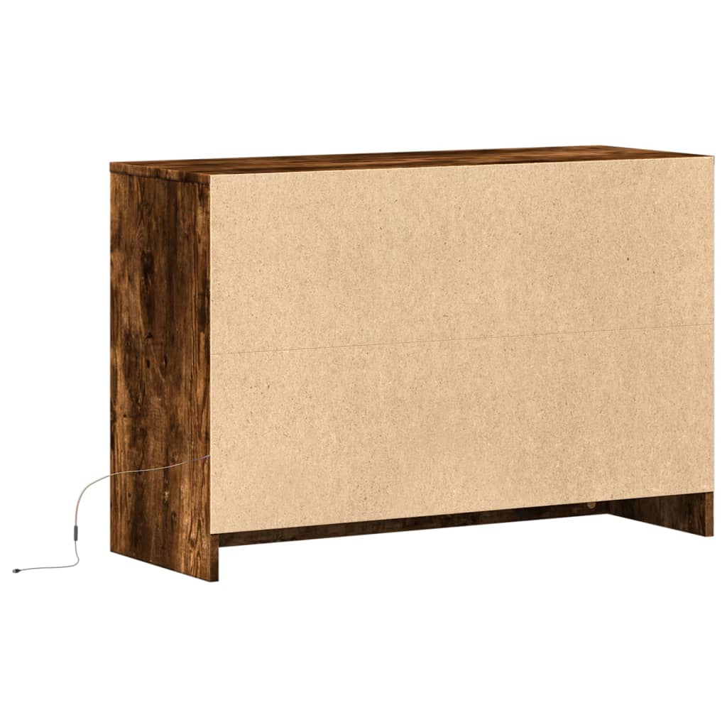 Meuble TV Moderne avec LED Effet Chêne Fumé - 91 cm-Mon Meuble TV-Chêne sonoma-1-8