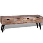 Meuble TV Moderne avec Rangement en Teck Recyclé - 120 cm-Mon Meuble TV-1