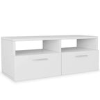 Meuble TV Moderne Blanc Mat - 95 cm-Mon Meuble TV-Blanc-1-2