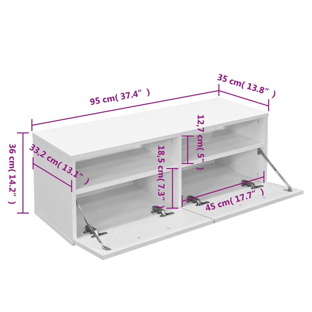 Meuble TV Moderne Blanc Mat - 95 cm-Mon Meuble TV-Blanc-1-5