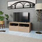 Meuble TV Moderne Blanc Mat - 95 cm-Mon Meuble TV-Chêne-1-6