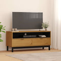 Meuble TV Moderne Bois et Noir en Pin Massif - 110 cm-Mon Meuble TV-1