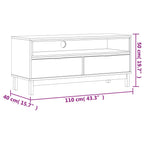 Meuble TV Moderne Bois et Noir en Pin Massif - 110 cm-Mon Meuble TV-10
