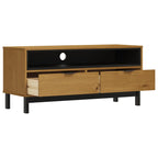 Meuble TV Moderne Bois et Noir en Pin Massif - 110 cm-Mon Meuble TV-4