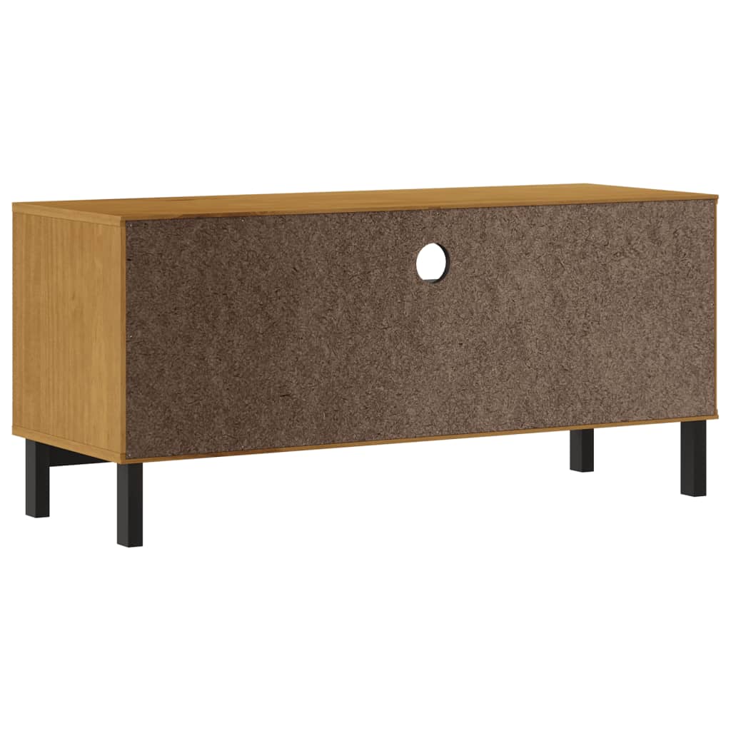 Meuble TV Moderne Bois et Noir en Pin Massif - 110 cm-Mon Meuble TV-7