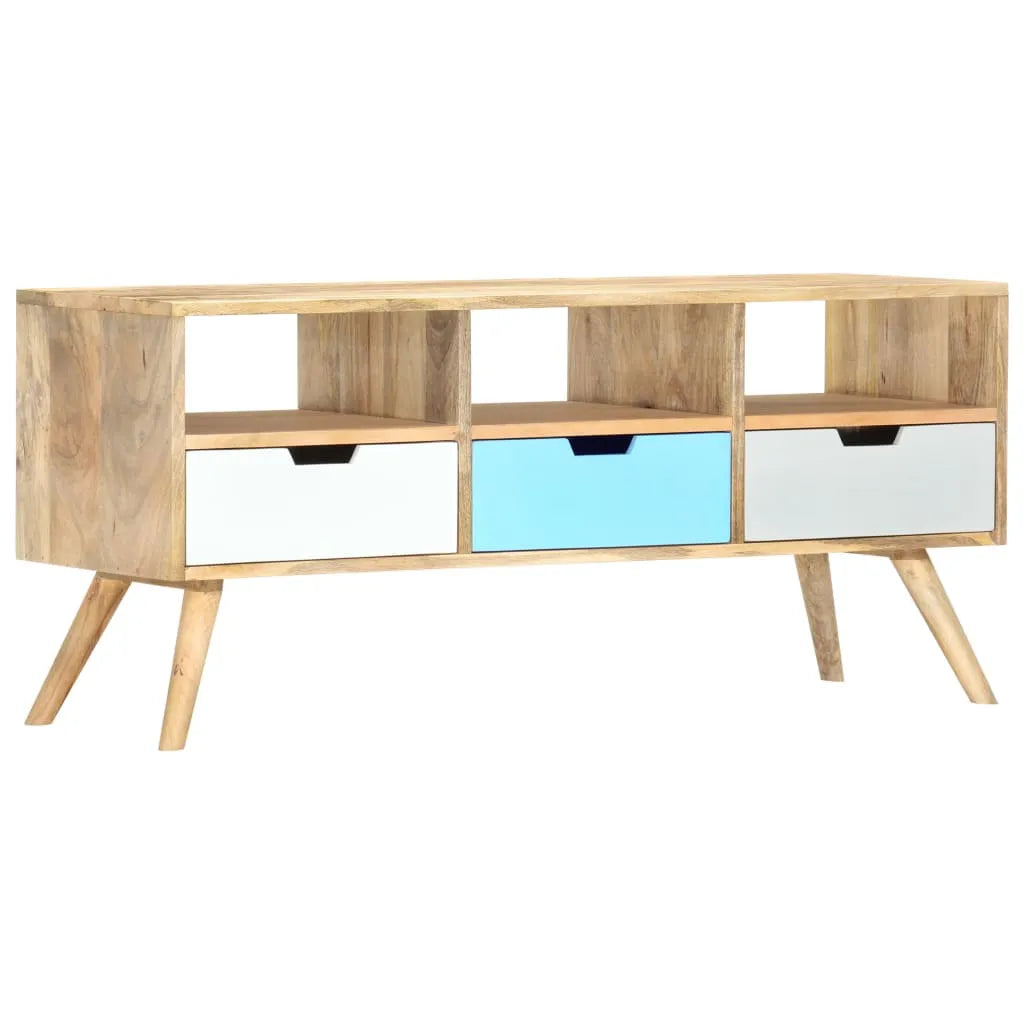Meuble TV Moderne Coloré en Manguier Massif - 110 cm-Mon Meuble TV-1
