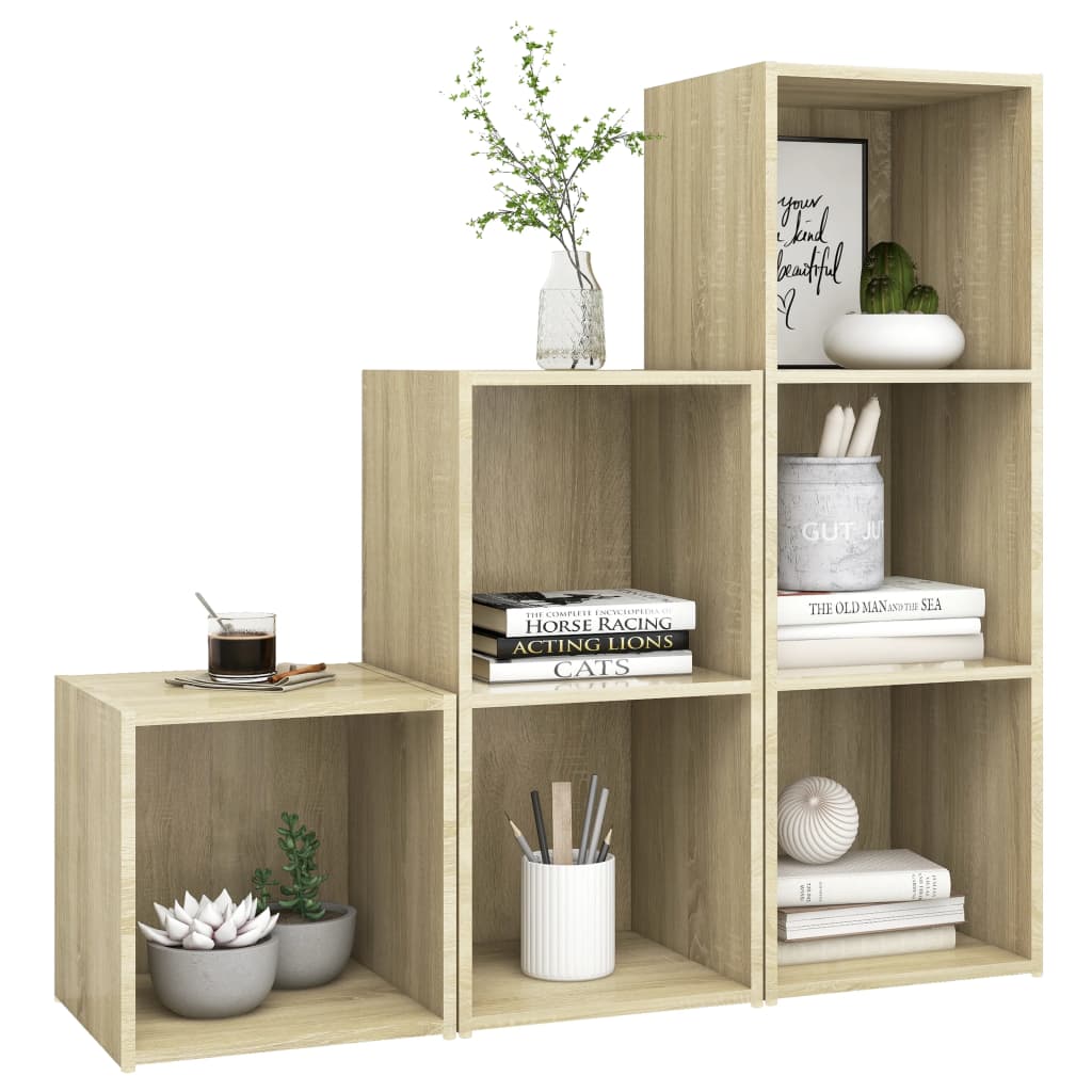 Meuble TV Moderne Design Effet Chêne Sonoma - 3 Pièces-Mon Meuble TV-Chêne sonoma-3