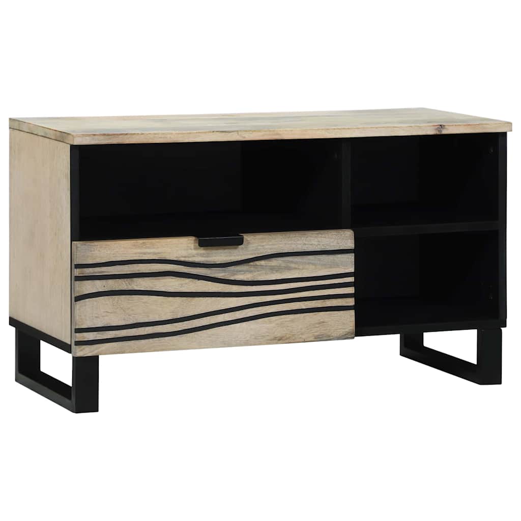Meuble TV Moderne Effet Bois Noyer - 80 cm-Mon Meuble TV-Blanc-12
