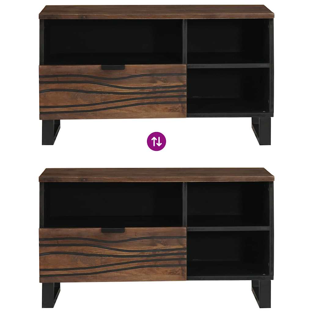 Meuble TV Moderne Effet Bois Noyer - 80 cm-Mon Meuble TV-Noyer-10