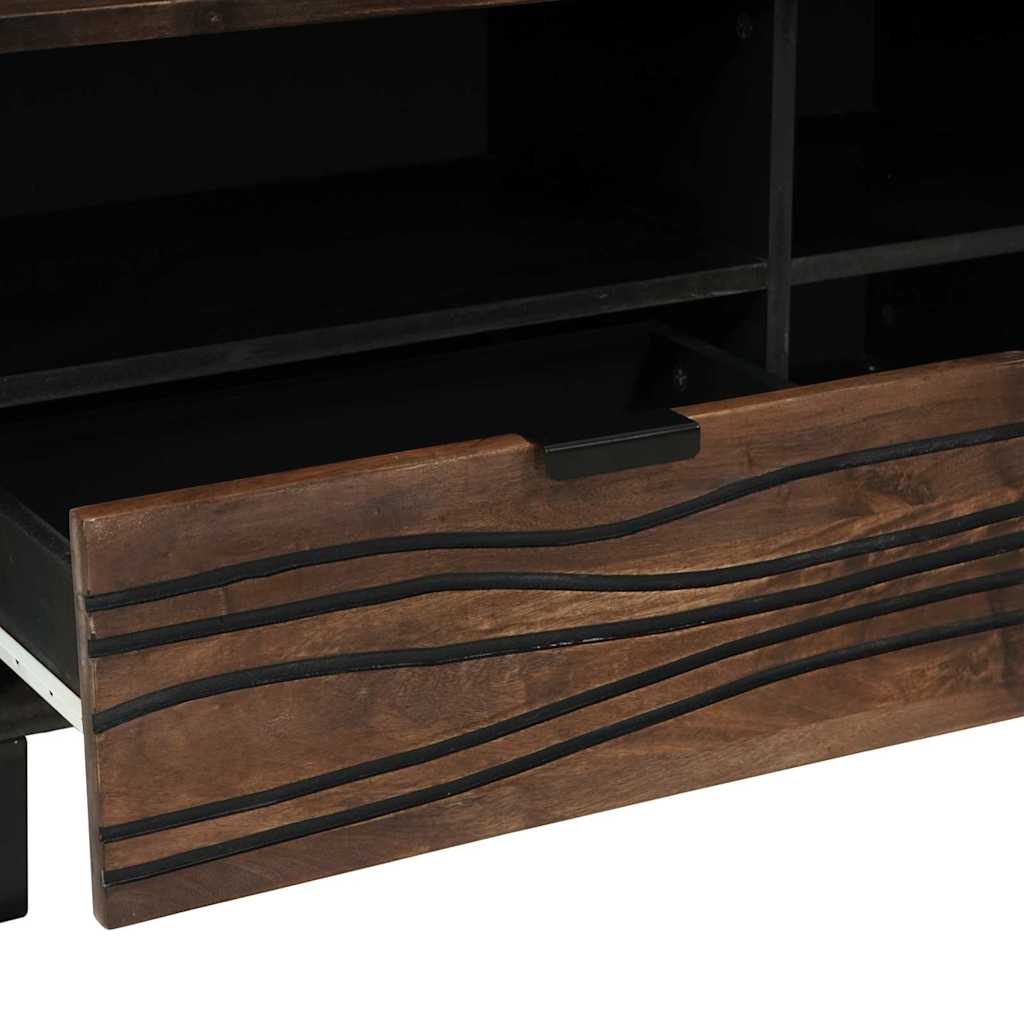 Meuble TV Moderne Effet Bois Noyer - 80 cm-Mon Meuble TV-Noyer-6