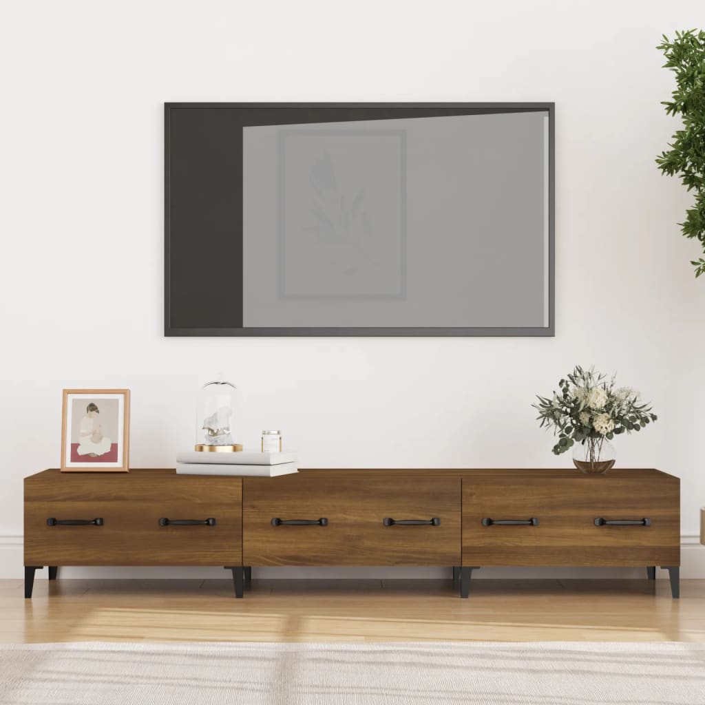 Meuble TV Moderne Effet Chêne Marron - 150 cm-Mon Meuble TV-Chêne marron-1-1