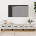 Meuble TV Moderne Effet Chêne Marron - 150 cm-Mon Meuble TV-Gris béton-1-10