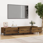 Meuble TV Moderne Effet Chêne Marron - 150 cm-Mon Meuble TV-Gris béton-1-3