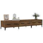 Meuble TV Moderne Effet Chêne Marron - 150 cm-Mon Meuble TV-Gris béton-1-4