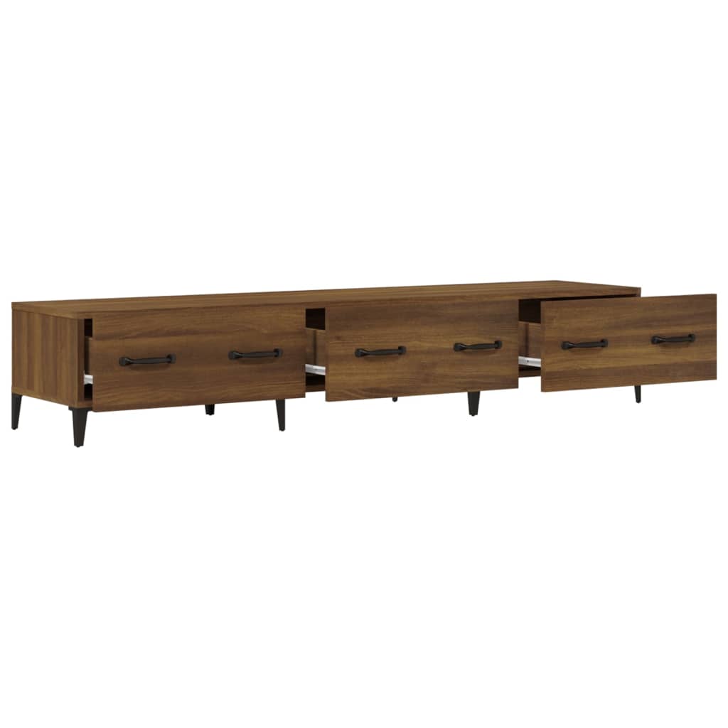 Meuble TV Moderne Effet Chêne Marron - 150 cm-Mon Meuble TV-Gris béton-1-6