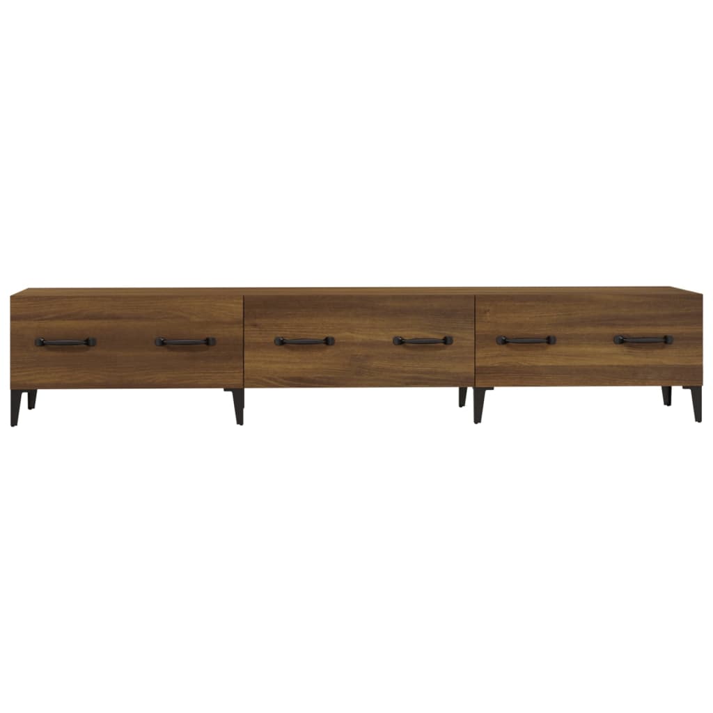 Meuble TV Moderne Effet Chêne Marron - 150 cm-Mon Meuble TV-Gris béton-1-7