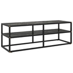 Meuble TV Moderne Effet Marbre et Métal Noir - 100 cm-Mon Meuble TV-marbre et noir-120 cm-10