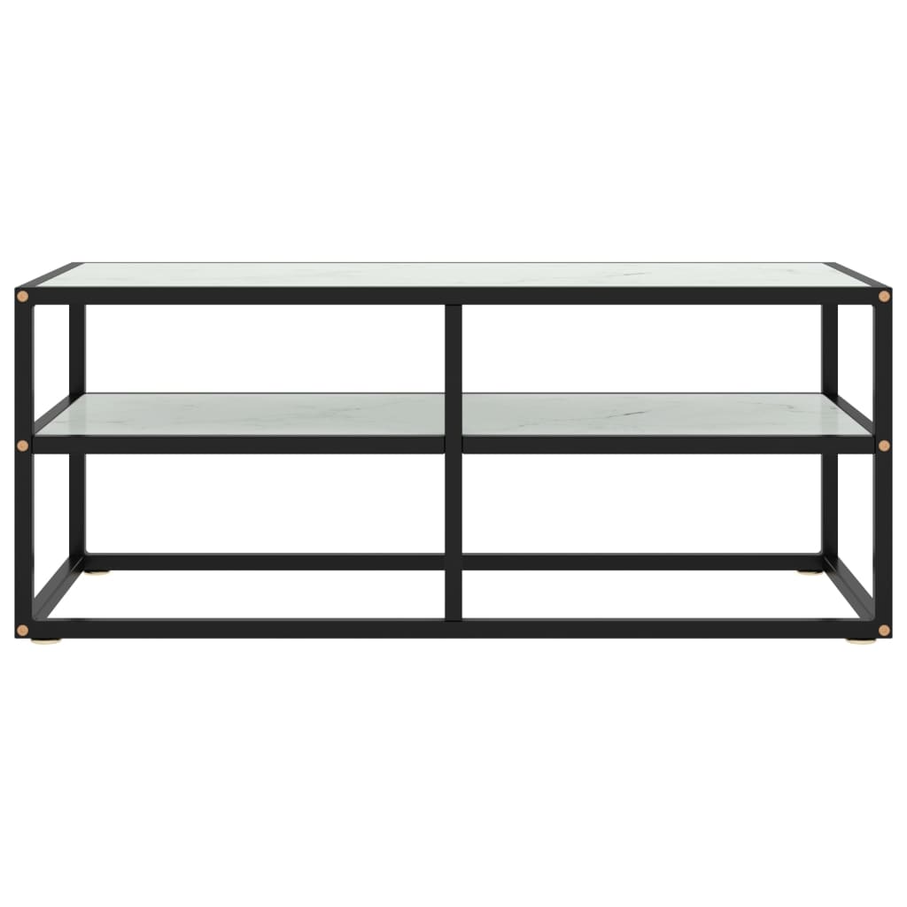 Meuble TV Moderne Effet Marbre et Métal Noir - 100 cm-Mon Meuble TV-marbre et noir-100 cm-2