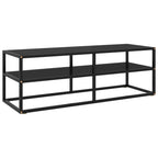Meuble TV Moderne Effet Marbre et Métal Noir - 100 cm-Mon Meuble TV-Noir-120 cm-7