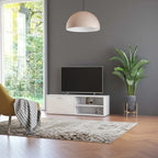 Meuble TV Moderne Effet Vieux Bois - 120 cm-Mon Meuble TV-Blanc-15