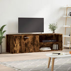 Meuble TV Moderne Effet Vieux Bois - 120 cm-Mon Meuble TV-Chêne fumé-14