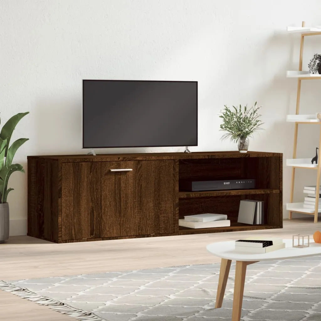 Meuble TV Moderne Effet Vieux Bois - 120 cm-Mon Meuble TV-Chêne marron-13