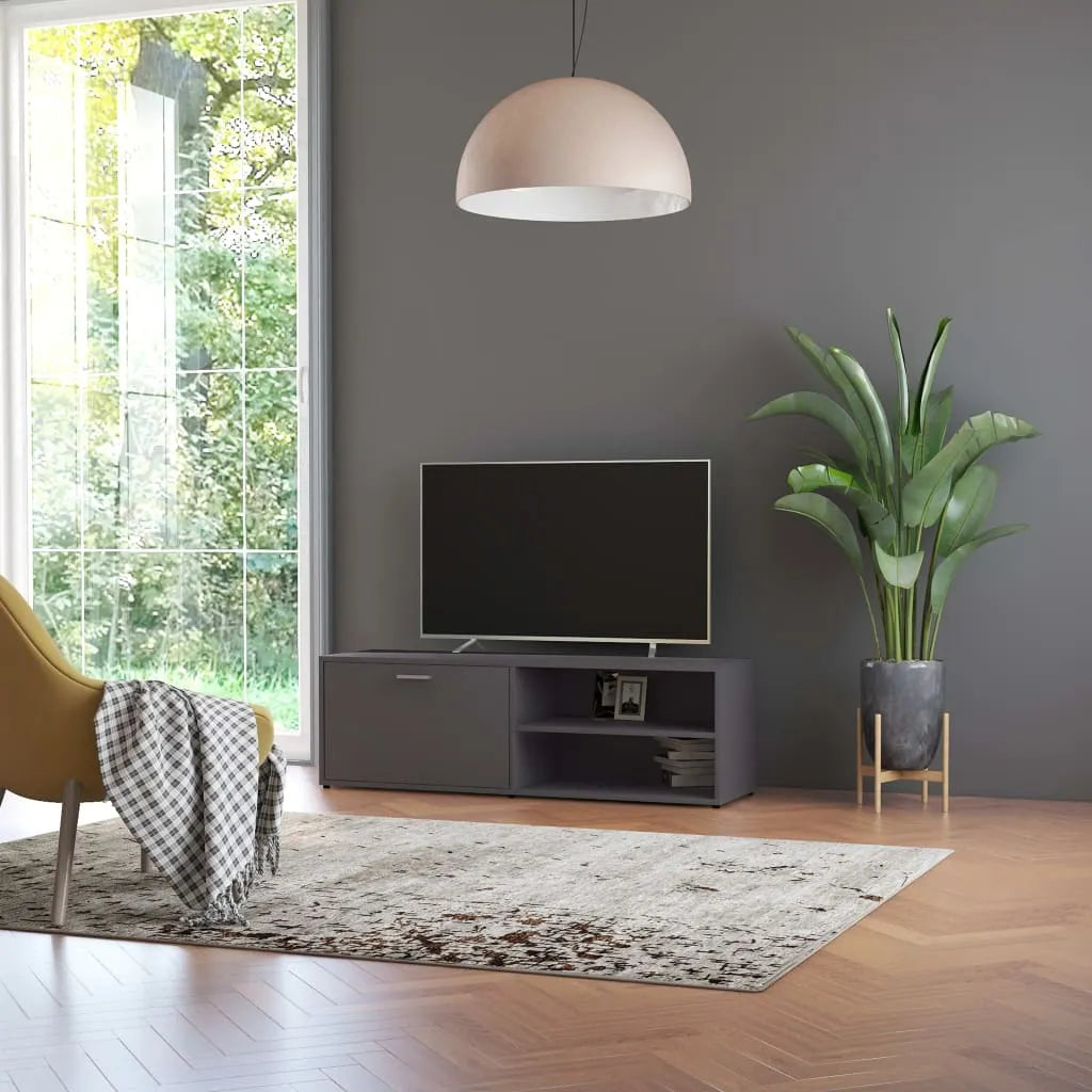 Meuble TV Moderne Effet Vieux Bois - 120 cm-Mon Meuble TV-Gris-18