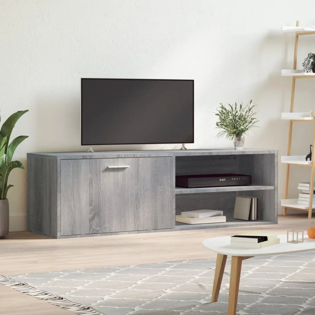 Meuble TV Moderne Effet Vieux Bois - 120 cm-Mon Meuble TV-Sonoma gris-12