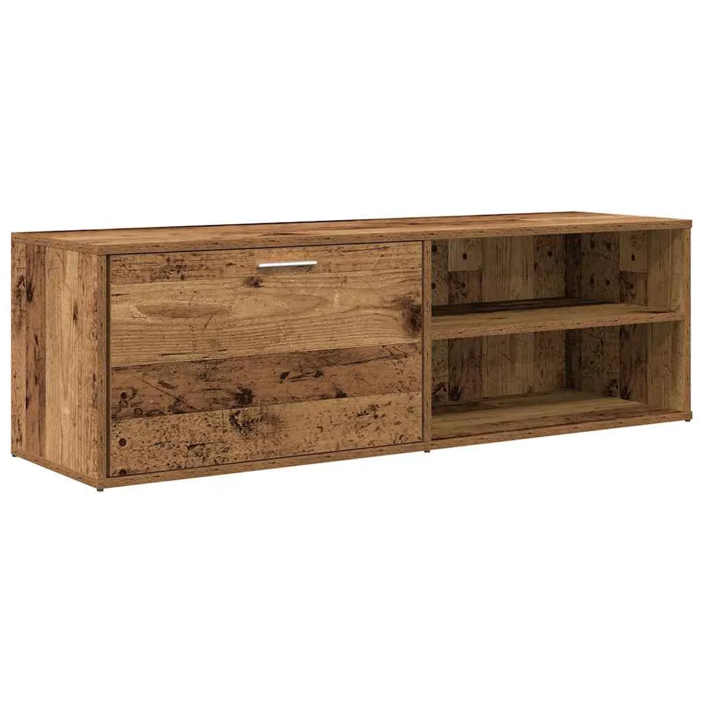 Meuble TV Moderne Effet Vieux Bois - 120 cm-Mon Meuble TV-Vieux bois-1