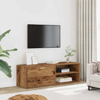 Meuble TV Moderne Effet Vieux Bois - 120 cm-Mon Meuble TV-Vieux bois-2