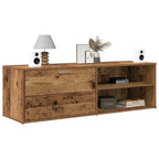 Meuble TV Moderne Effet Vieux Bois - 120 cm-Mon Meuble TV-Vieux bois-3