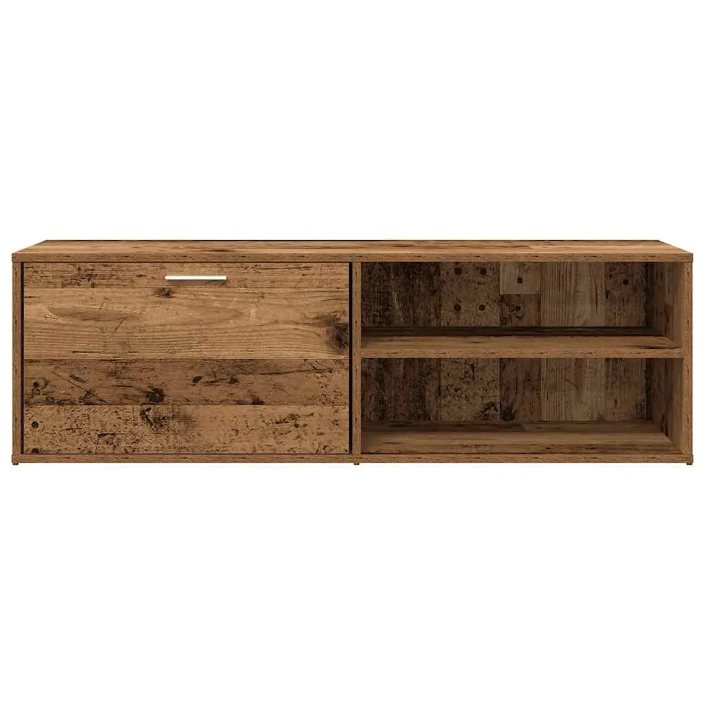 Meuble TV Moderne Effet Vieux Bois - 120 cm-Mon Meuble TV-Vieux bois-4