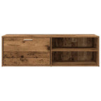 Meuble TV Moderne Effet Vieux Bois - 120 cm-Mon Meuble TV-Vieux bois-4