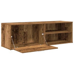Meuble TV Moderne Effet Vieux Bois - 120 cm-Mon Meuble TV-Vieux bois-7