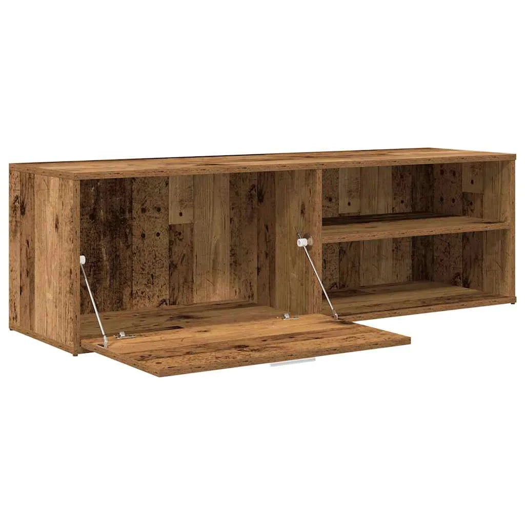 Meuble TV Moderne Effet Vieux Bois - 120 cm-Mon Meuble TV-Vieux bois-7