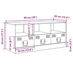 Meuble TV Moderne en Acier Blanc - 99 cm-Mon Meuble TV-Blanc-1-12