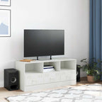 Meuble TV Moderne en Acier Blanc - 99 cm-Mon Meuble TV-Blanc-1-3