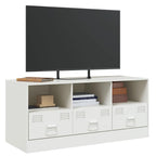 Meuble TV Moderne en Acier Blanc - 99 cm-Mon Meuble TV-Blanc-1-4
