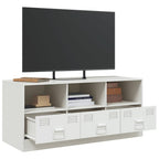 Meuble TV Moderne en Acier Blanc - 99 cm-Mon Meuble TV-Blanc-1-5