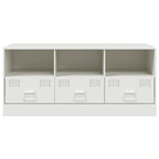 Meuble TV Moderne en Acier Blanc - 99 cm-Mon Meuble TV-Blanc-1-6