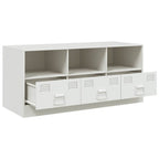 Meuble TV Moderne en Acier Blanc - 99 cm-Mon Meuble TV-Blanc-1-7